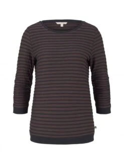 Sweat TOM TAILOR RAYE Brown -Magasin De Vêtements De Mode Pour Femmes denim tom ta 112 28151 1017277