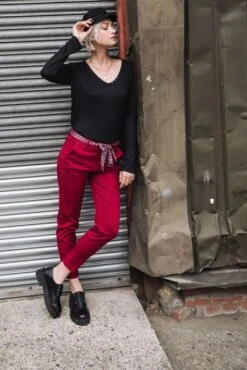 Pantalon FREEMAN PORTER CLAUDIA FELICITA Rhubarb -Magasin De Vêtements De Mode Pour Femmes freeman f231 rhubarb 5