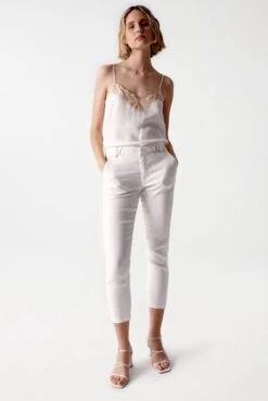 Pantalon SALSA CHINO CROPPED Ecru