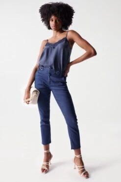 Pantalon SALSA CHINO CROPPED Chambray