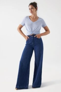 Tee Shirt SALSA EN LIN Blue -Magasin De Vêtements De Mode Pour Femmes salsa 21008469 820 1