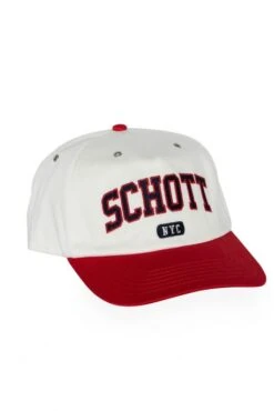 Casquette SCHOTT UNIVERSITY Blanc/Rouge
