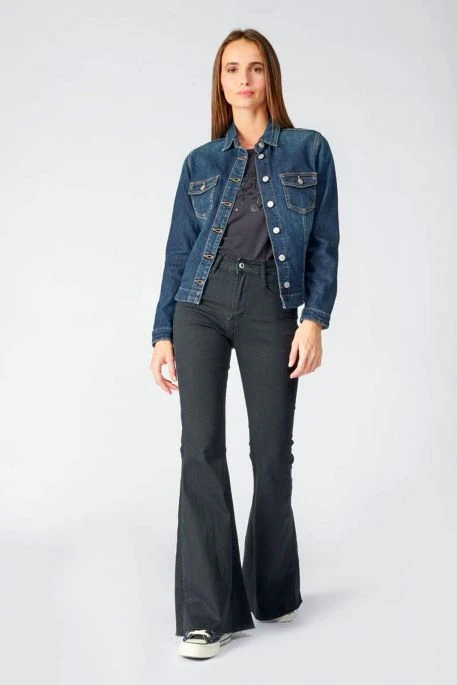 Blouson En Jean LE TEMPS DES CERISES LILLY Blue 4 Blouson En Jean LE TEMPS DES CERISES LILLY Blue – Image 2