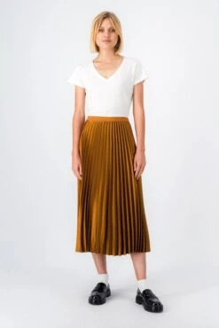 Jupe Longue TEDDY SMITH PLISSA Camel -Magasin De Vêtements De Mode Pour Femmes teddy smith 30516384 576 1