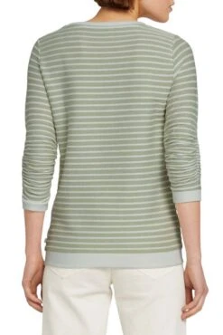 Sweat Rayé TOM TAILOR Green White Structured Stripe -Magasin De Vêtements De Mode Pour Femmes tt 22567 2
