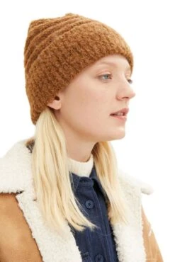Bonnet TOM TAILOR Soft Light Camel Melange