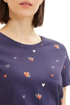 Tee Shirt TOM TAILOR COEUR Navy -Magasin De Vêtements De Mode Pour Femmes tt 24347 4
