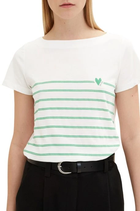 Tee Shirt TOM TAILOR STRIPED Whisper White 5 Tee Shirt TOM TAILOR STRIPED Whisper White – Image 3