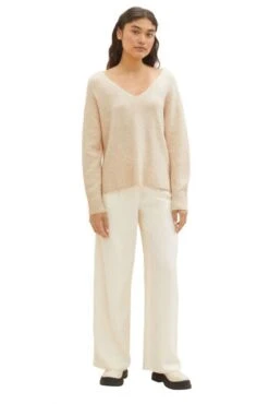 Pull TOM TAILOR COL V Sand -Magasin De Vêtements De Mode Pour Femmes tt 25687 3