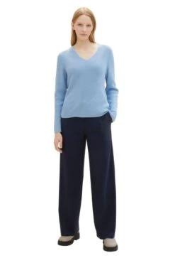 Pull TOM TAILOR COL V Fjord Blue -Magasin De Vêtements De Mode Pour Femmes tt 26181 3