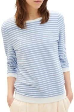 Sweat TOM TAILOR MidBlue Stripe -Magasin De Vêtements De Mode Pour Femmes tt 26189 1