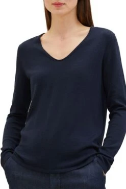 Pull TOM TAILOR COL V Navy -Magasin De Vêtements De Mode Pour Femmes tt 26385 1