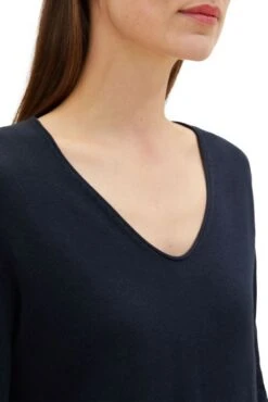 Pull TOM TAILOR COL V Navy -Magasin De Vêtements De Mode Pour Femmes tt 26385 4