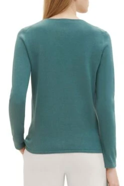 Pull TOM TAILOR COL V Pine Green -Magasin De Vêtements De Mode Pour Femmes tt 26389 2