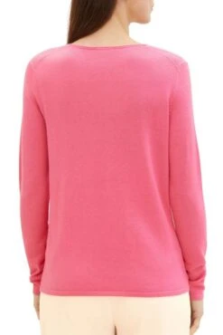 Pull TOM TAILOR COL V Light Carmine -Magasin De Vêtements De Mode Pour Femmes tt 26397 2