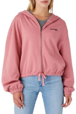 Sweat WRANGLER ZIP HOODIE Dusty Rose 7 Sweat WRANGLER ZIP HOODIE Dusty Rose -Magasin De Vêtements De Mode Pour Femmes wrangler w6to ha hs7 1